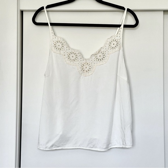 Part Two Elegant White Lace Trim Cami Top - Picture 3 of 6